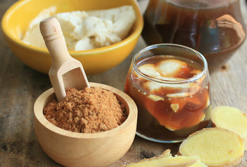 soybean curd and fresh ginger