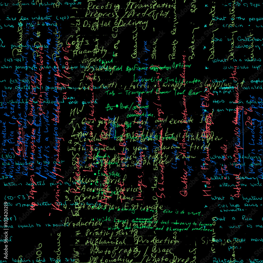 Poster seamless pattern with handwriting text. calligraphic english text, black background. natural hand wr