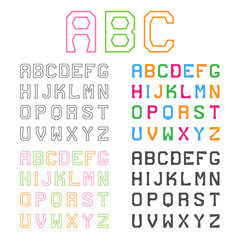 Geometric Alphabet. Line Font. Graphic ABC. Vector
