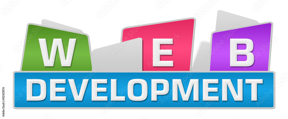 Wall mural web development colorful squares on top