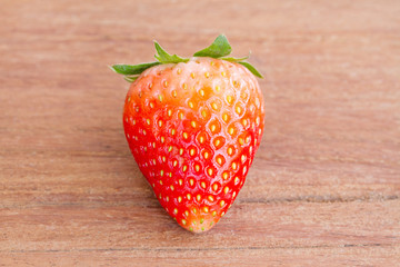 strawberry  on wood  background