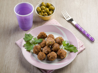 meatballs with meat and olives