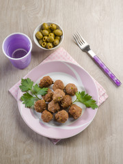 meatballs with meat and olives