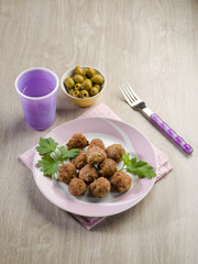 meatballs with meat and olives