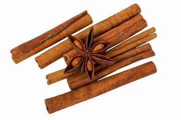 spices on a white background