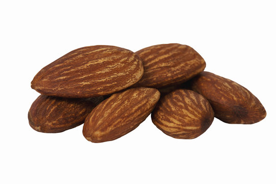 almonds on a white background