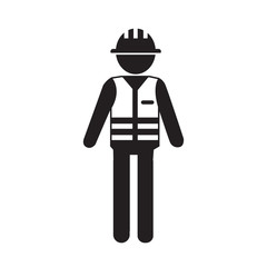 Construction Worker People Icon Illustration design