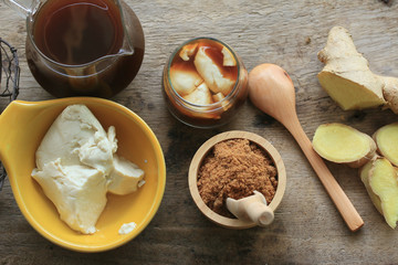 soybean curd and fresh ginger
