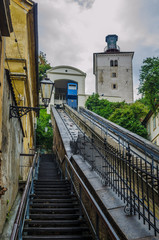 The Zagreb funicular is one of many tourist attractions in Zagreb, Croatia. It is one of the...