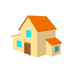 Two-storey house cartoon icon 