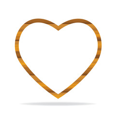 wood heart line icon
