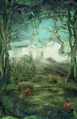 Fototapeta premium Illustration of the green forest