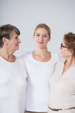 Woman with mother and grandmother