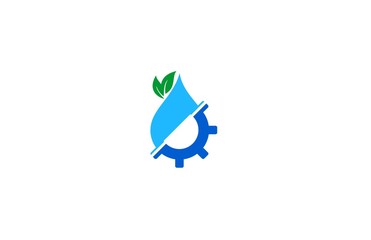 water engineering gear vector logo