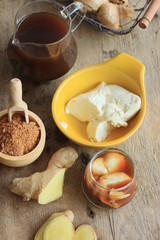 soybean curd and fresh ginger
