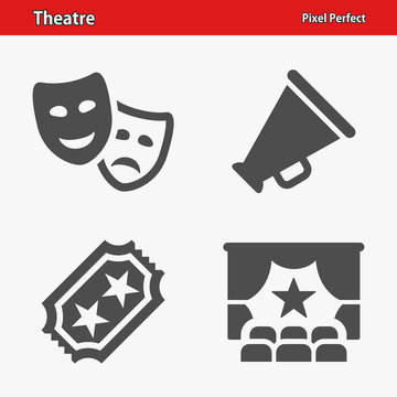 Theatre Icons. Professional, pixel perfect icons optimized for both large and small resolutions. EPS 8 format.