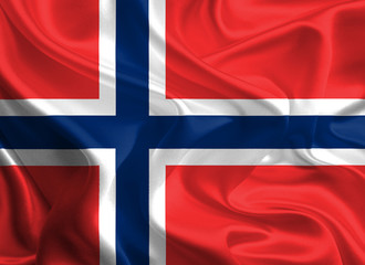 Fototapeta premium Waving Fabric Flag of Norway