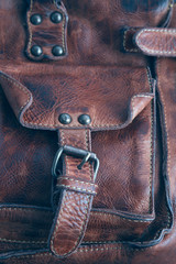 Old vintage hipster leather bag background