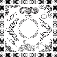 Art baroque graphic art set