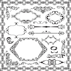 Swirl baroque graphic art set