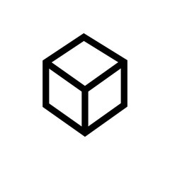 3D, cube line icon.