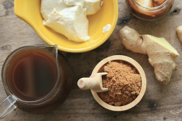 soybean curd and fresh ginger