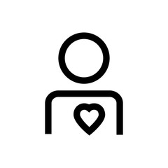 Boy, valentine's day line icon.