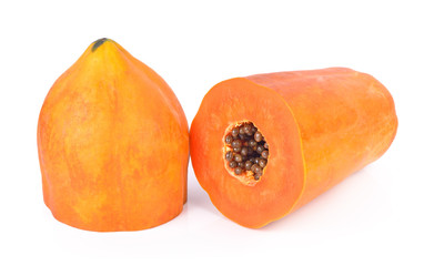sweet papaya isolated on white background