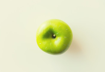 ripe green apple over white