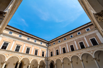 Ducal Palace courtyard in Urbino, Italy