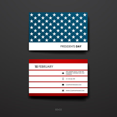 Set of Design Business Card Template in Presidents Day style
