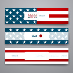 Set of modern design banner template in Presidents Day style