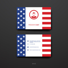 Set of Design Business Card Template in Presidents Day style