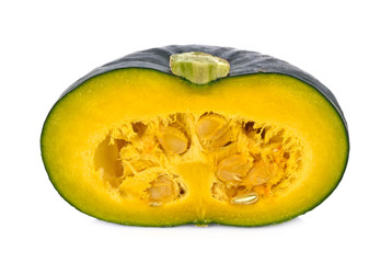 GreenJapanese pumpkin isolated on the white background