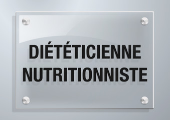 diététitienne nutritionniste - plaque de plexi