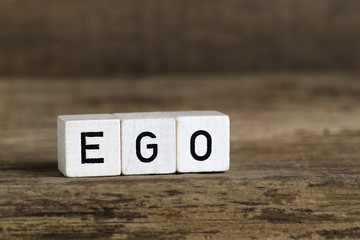 The word ego written in cubes - obrazy, fototapety, plakaty
