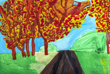 Детский рисунок "Осень"
