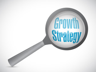 Growth Strategy magnify glass sign