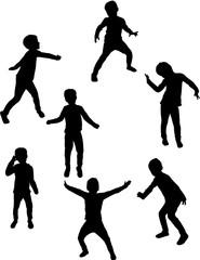 Dancing silhouettes of children.