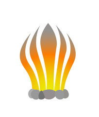 Illustration of isolated camp fire on white background