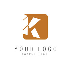 Letter E geometric colorful ribbons style logo