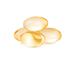 fish oil on white background