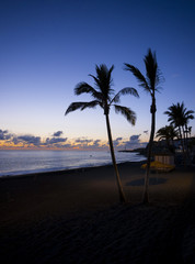 Obraz na płótnie Canvas Küstenstadt Playa Puerto De Naos am Abend, La Palma, Kanarische Inseln, Spanien