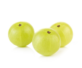 Indian gooseberries on white background