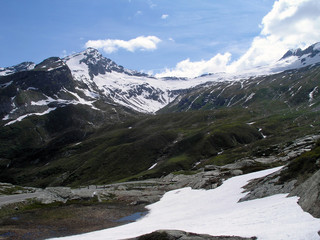 Snowy peaks of Alps.