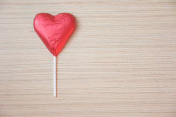 red heart on wooden background for valentine's day