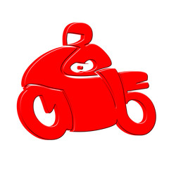 Obraz premium Motor cyclist on white background.