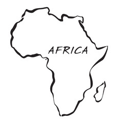 Black map of Africa. Vector Illustration