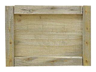 close up of an empty wooden on white background