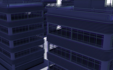 Abstract modern architecture. 3d render background